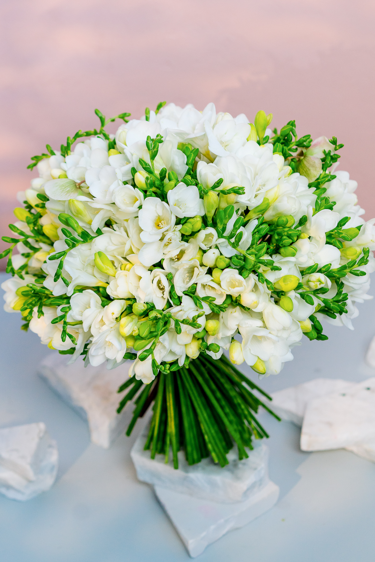 Blooming haus - white freesias bouquet