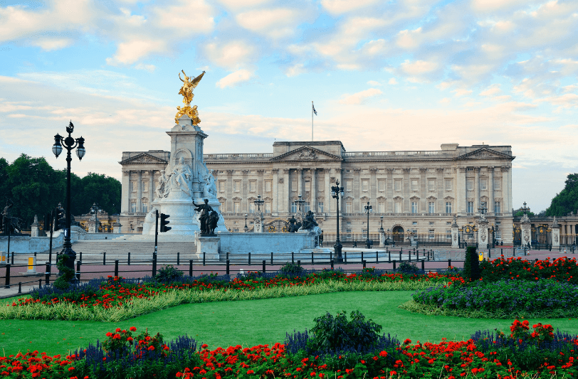 The front of buckingham palace
