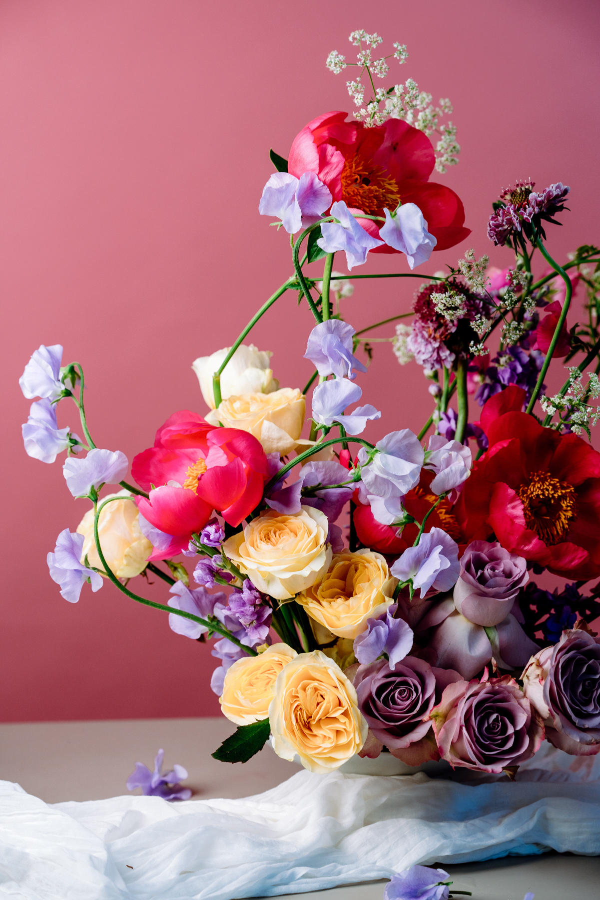 Sweet pea in a flower arrangement
