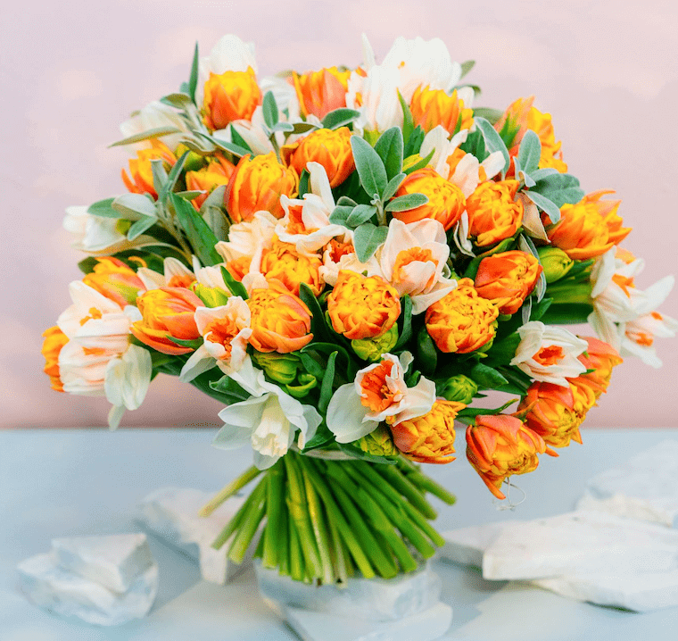 Tulips create a beautiful easter bouquet