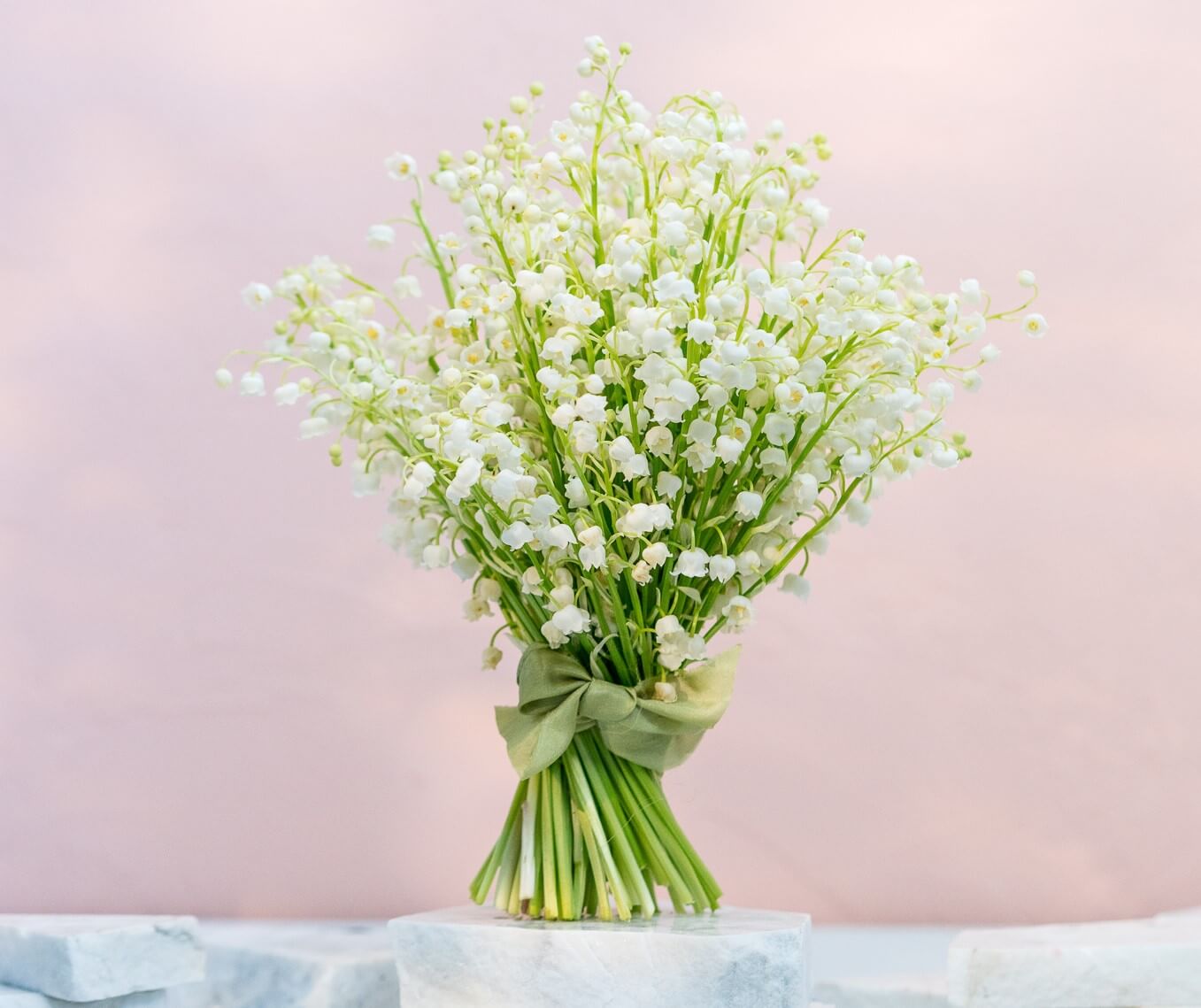 Lily of the valley in an easter bouquet