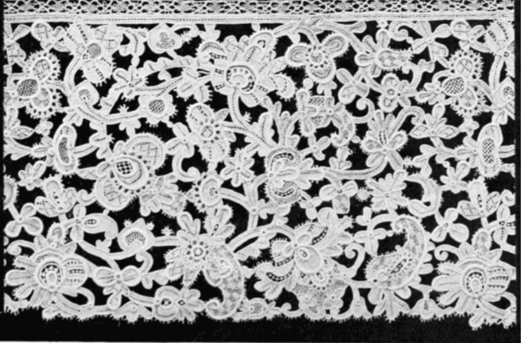 Lace with an intricate floral pattern
