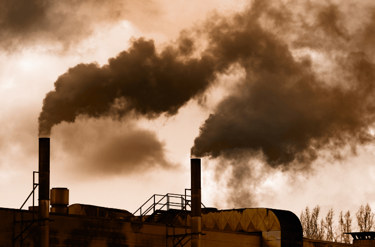 Smoking chimneys representing the industrial revolution