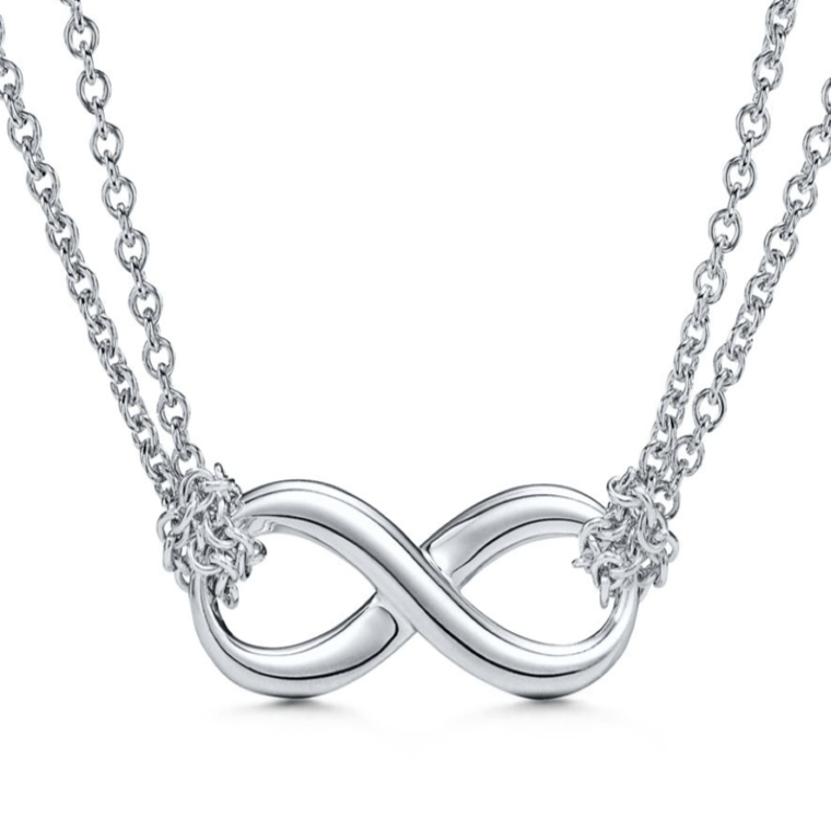A silver infinity pendant by tiffany & co
