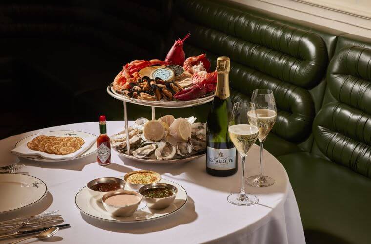 A table set for dinner at langan's