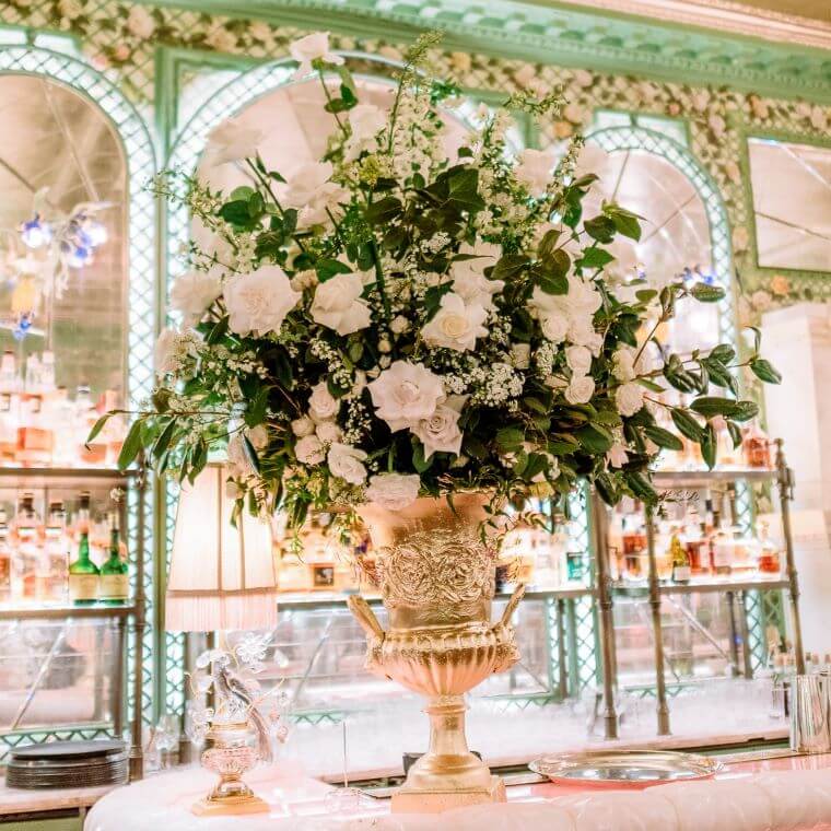 Attention to detail in floral design by blooming haus at vogue and tiffany party