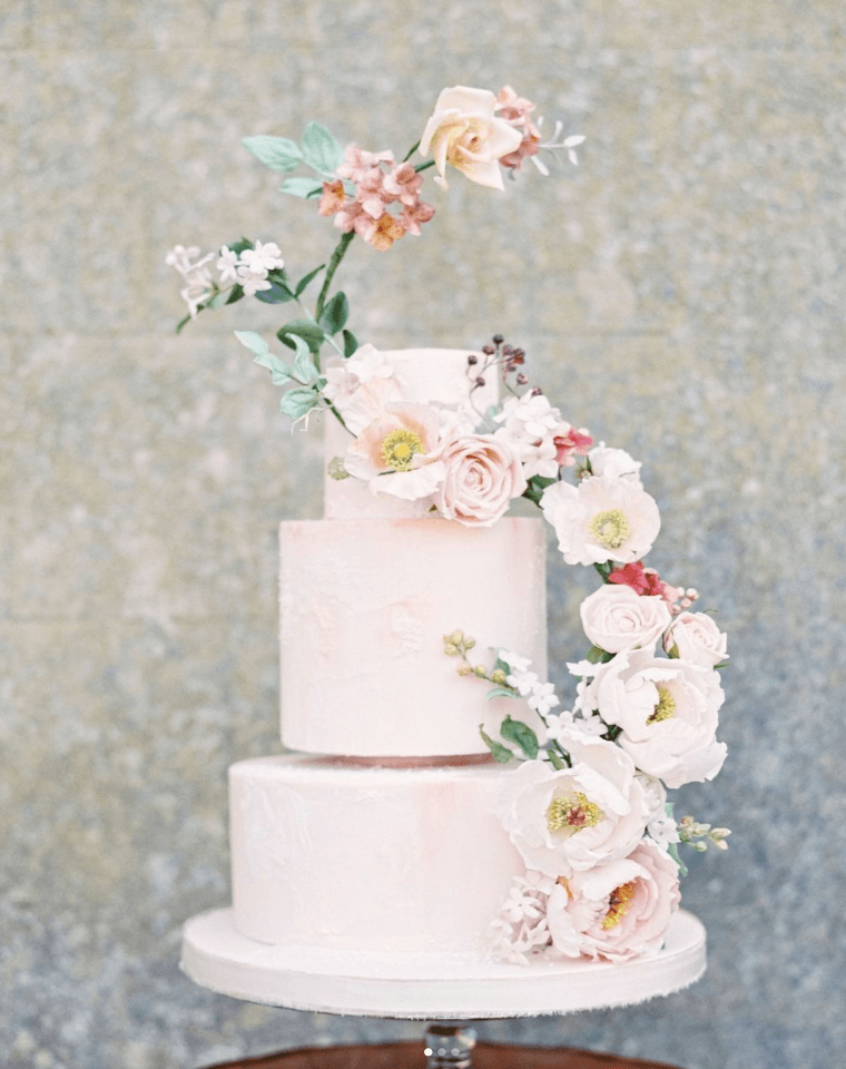 English country garden inspired wedding cake