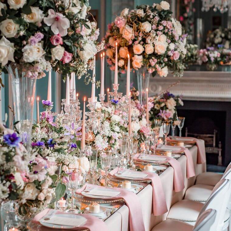 Scintillating wedding tablescape