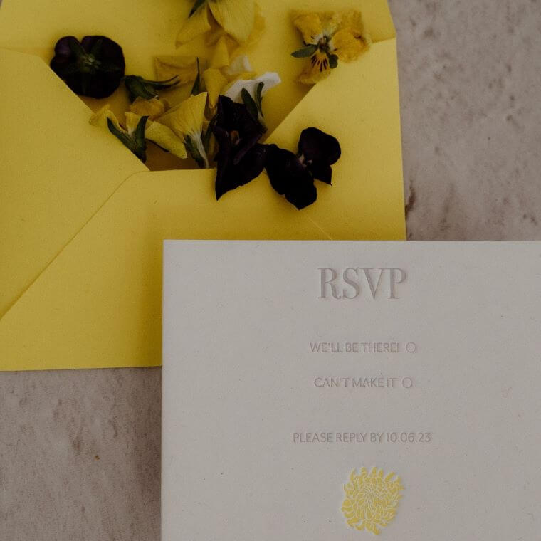 Star sign flowers wedding stationery