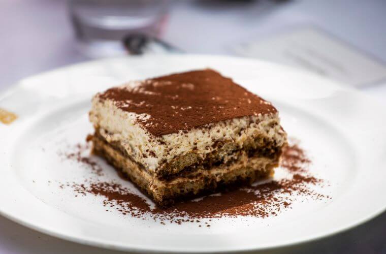 Home made tiramisu on a plate